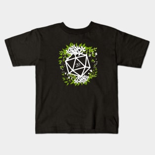 Floral D20 Dice for Plant Lovers Kids T-Shirt